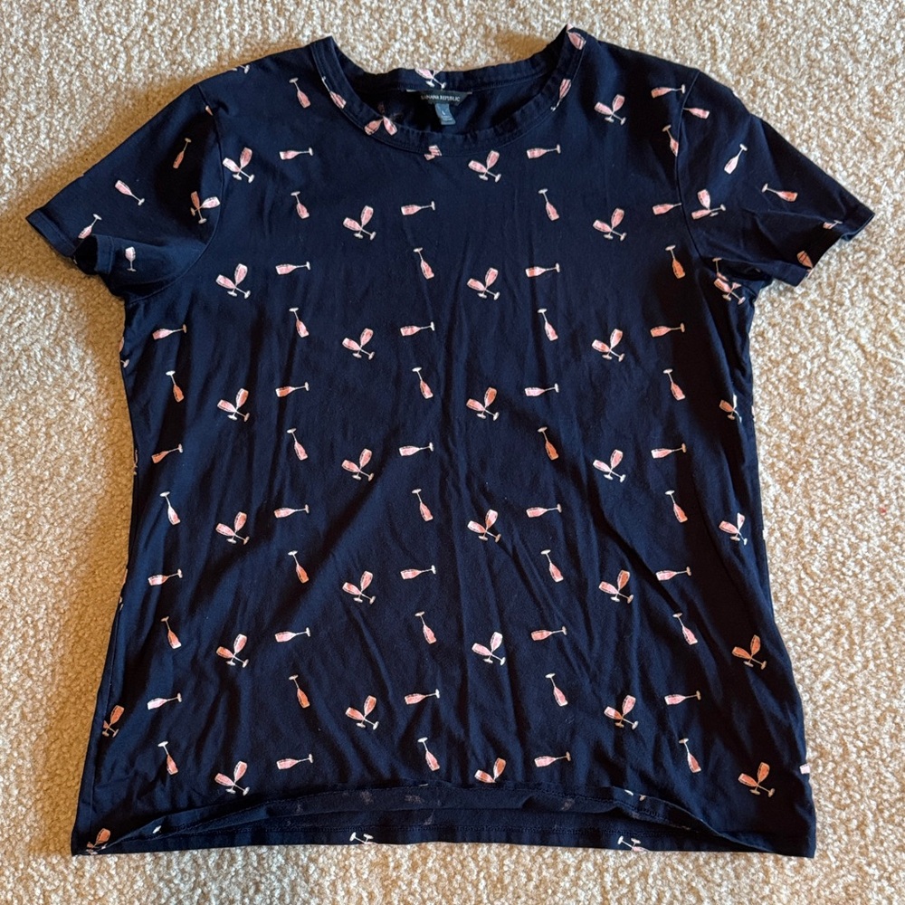 Bananas Republic Navy Blue Women's Tee